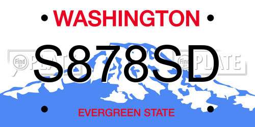 S878SD Washington License Plate