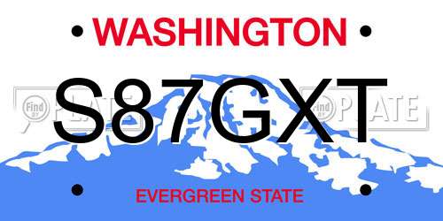 S87GXT Washington License Plate