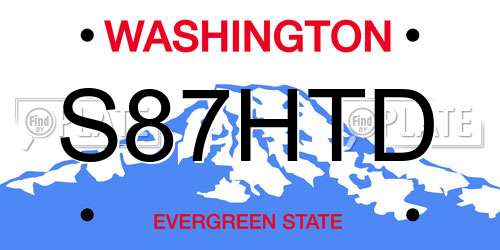 S87HTD Washington License Plate