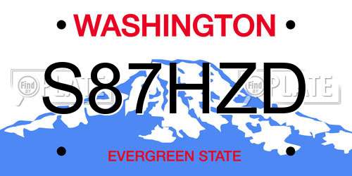 S87HZD Washington License Plate