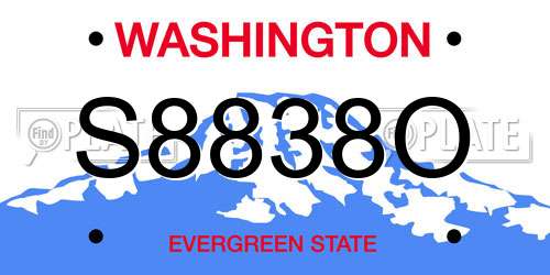 S8838O Washington License Plate