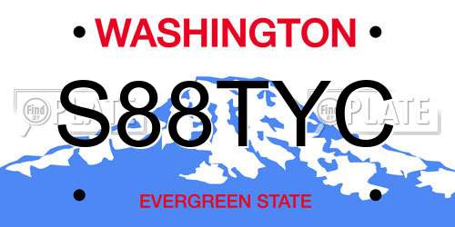 S88TYC Washington License Plate