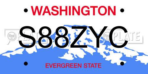 S88ZYC Washington License Plate