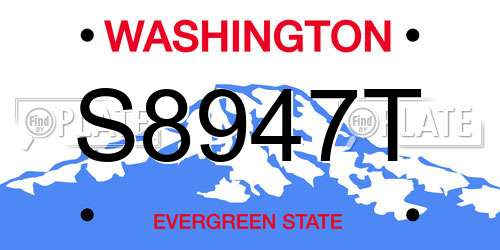 S8947T Washington License Plate