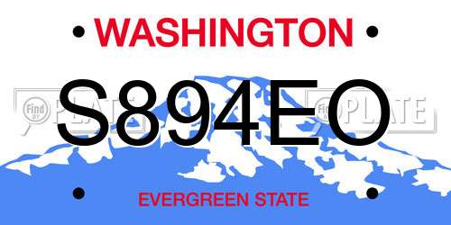 S894EO Washington License Plate
