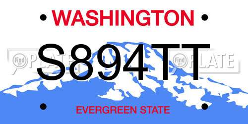 S894TT Washington License Plate