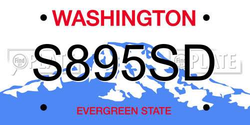 S895SD Washington License Plate