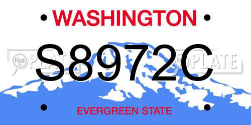 S8972C Washington License Plate