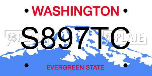 S897TC Washington License Plate