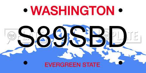 S89SBD Washington License Plate