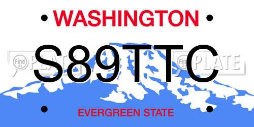 S89TTC Washington License Plate