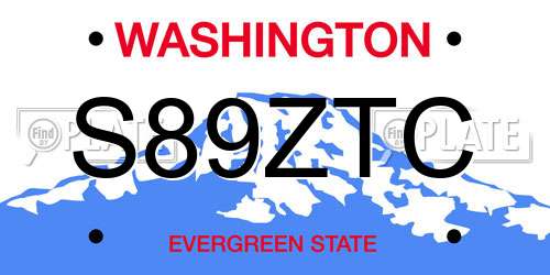 S89ZTC Washington License Plate