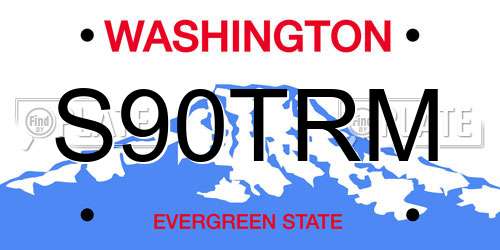 S90TRM Washington License Plate