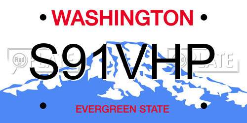 S91VHP Washington License Plate