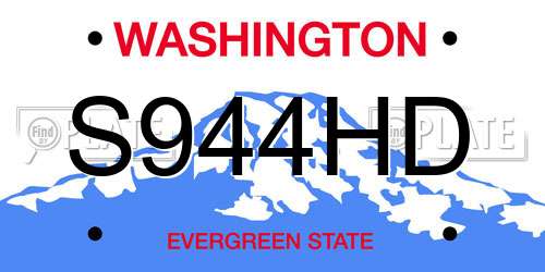 S944HD Washington License Plate