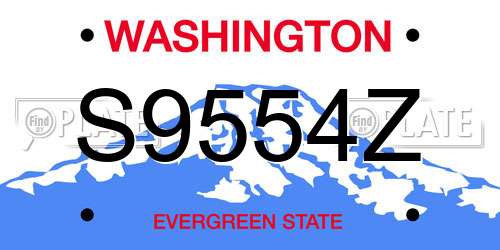 S9554Z Washington License Plate