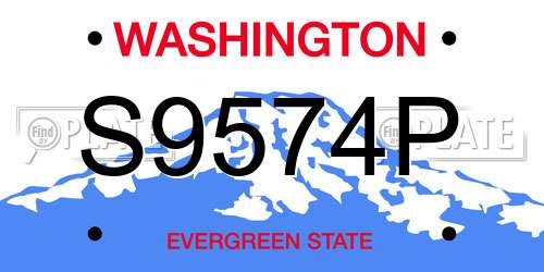 S9574P Washington License Plate