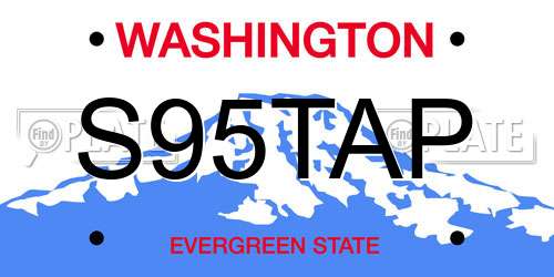 S95TAP Washington License Plate