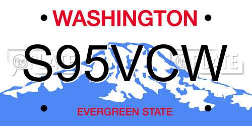 S95VCW Washington License Plate