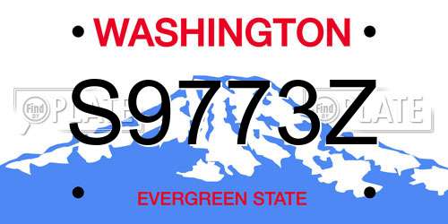 S9773Z Washington License Plate