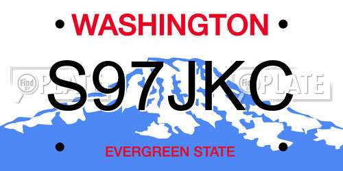 S97JKC Washington License Plate