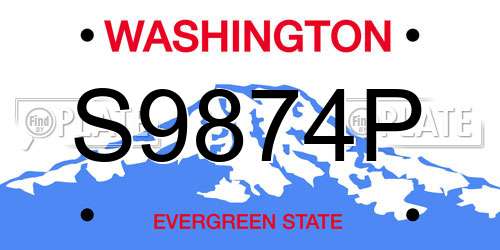 S9874P Washington License Plate
