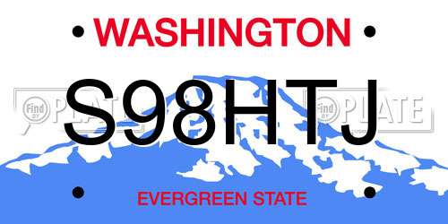 S98HTJ Washington License Plate