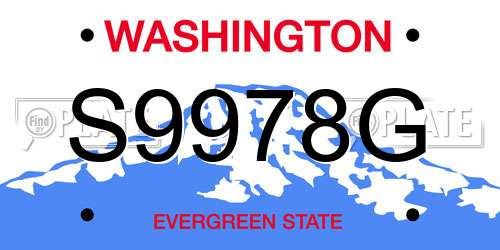 S9978G Washington License Plate
