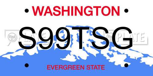 S99TSG Washington License Plate