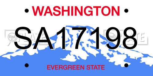 SA17198 Washington License Plate