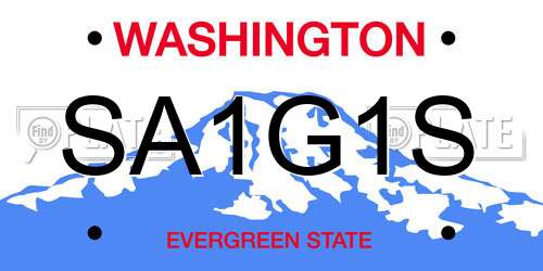 SA1G1S Washington License Plate