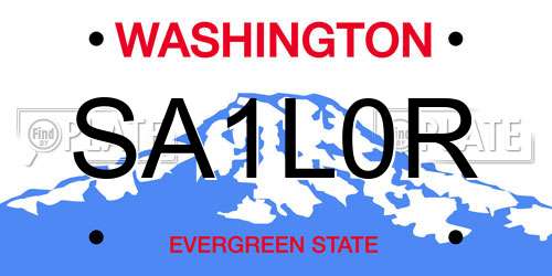 SA1L0R Washington License Plate