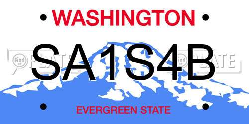 SA1S4B Washington License Plate