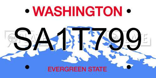 SA1T799 Washington License Plate