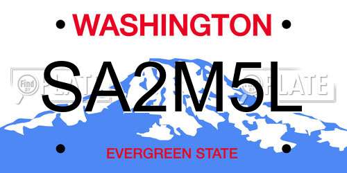 SA2M5L Washington License Plate