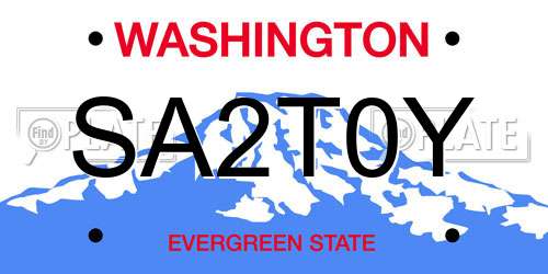 SA2T0Y Washington License Plate