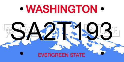 SA2T193 Washington License Plate