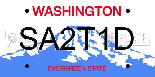 SA2T1D Washington License Plate