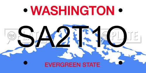 SA2T1O Washington License Plate