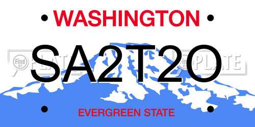 SA2T2O Washington License Plate