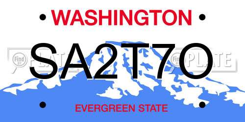 SA2T7O Washington License Plate