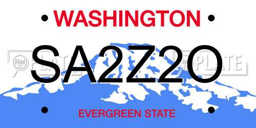 SA2Z2O Washington License Plate