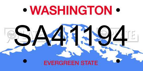 SA41194 Washington License Plate