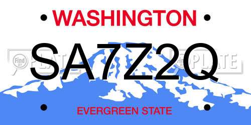 SA7Z2Q Washington License Plate