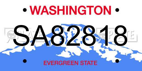 SA82818 Washington License Plate