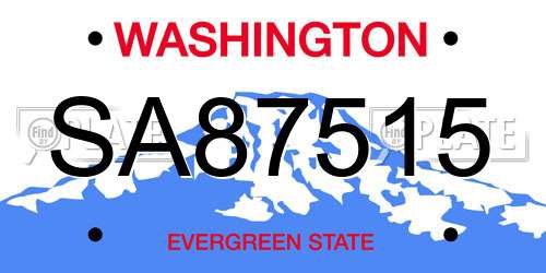 SA87515 Washington License Plate