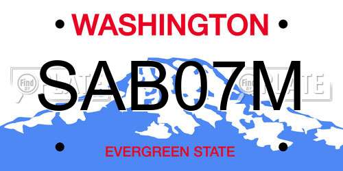 SAB07M Washington License Plate