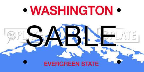 SABLE Washington License Plate