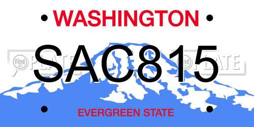 SAC815 Washington License Plate