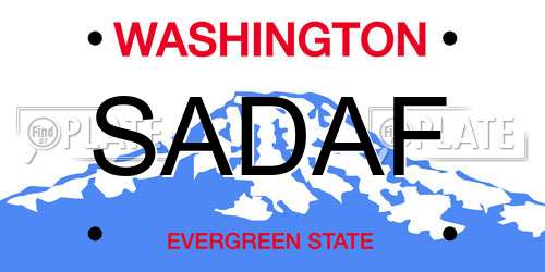 SADAF Washington License Plate